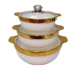 Bol porcelaine dorée 3 pcs