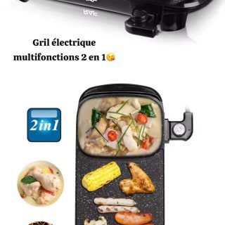 Gril électrique multifonctions 2 en 1