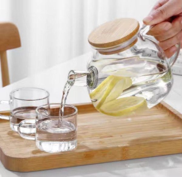Ensemble théière de 7 pièces en verre transparent sans support – Image 2