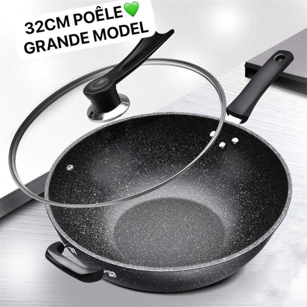 Poêle 32cm avec couvercle en verre – Image 3