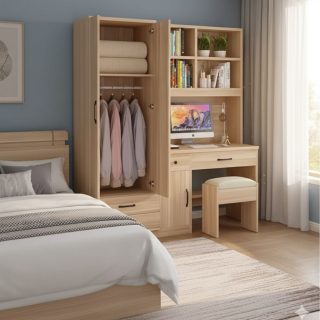 Ensemble armoire avec tiroir , bureau simple pour chambre à coucher