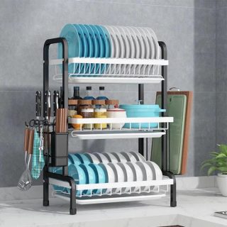 Etagère De Rangement Cuisine, Égouttoir De Séchage, supports De Rangement, Assiette, Acier Inoxydable