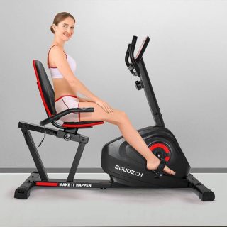 Vélo d'appartement horizontal à résistance magnétique réglable