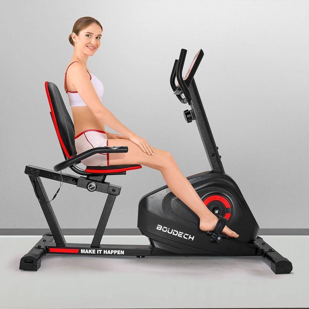 Vélo d'appartement horizontal à résistance magnétique réglable