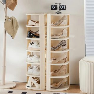 Etagère en plastique de qualité design peu encombrant pour petits espaces et placards