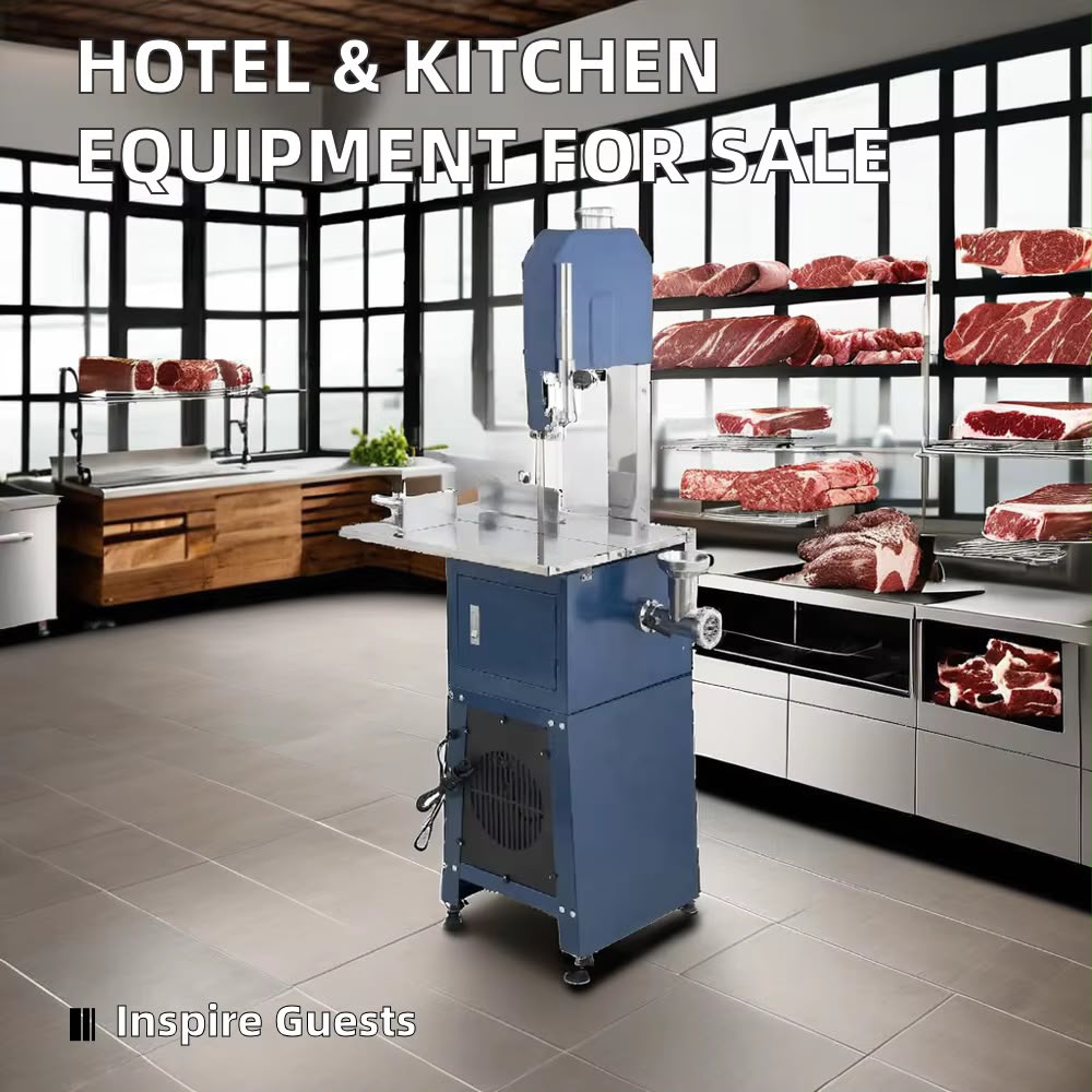 Machine Commerciale De Scie À Os De Viande, Machine De Découpe D'Os De Viande Congelée 550 W, Machine De Sciage D'Os Électrique 2 En 1 Et Hachoir À Viande, Pour Couper Les Os De Bœuf De Sabot De Poi – Image 2