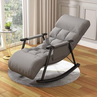 Fauteuil à bascule moderne réglable avec dossier et repose-pieds